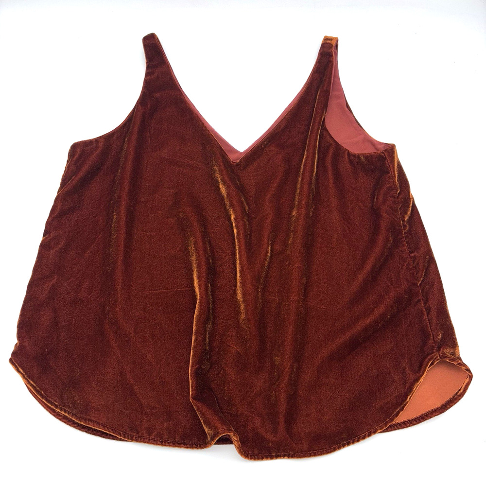 NEW 2020 LOFT Burnt Orange Velvet V-neck Relaxed Tank Top Blouse PM MSRP $54.99